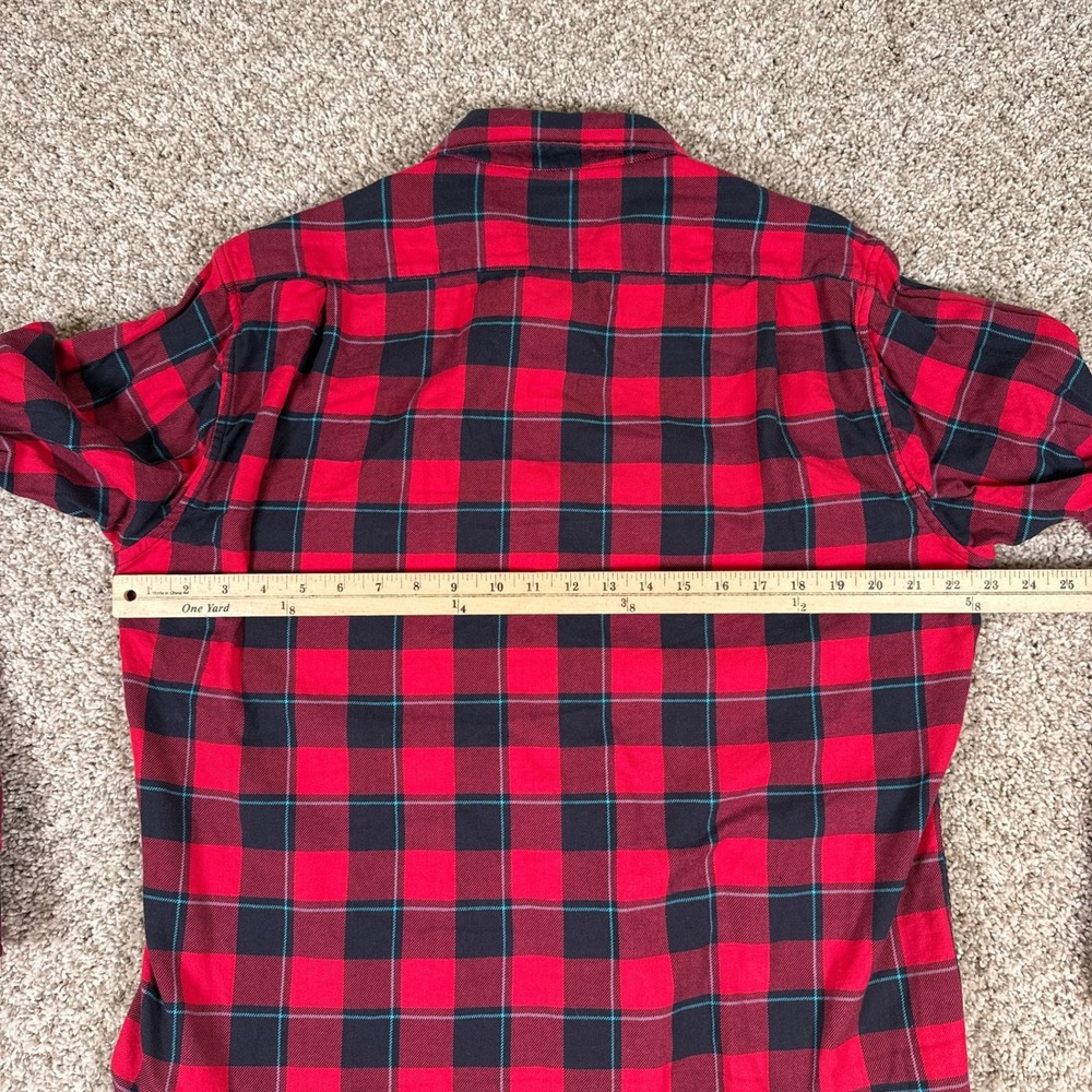 Bonobos Shirt Mens XL Red Black Plaid Flannel Button Up Long Sleeve Slim Fit - Picture 12 of 13